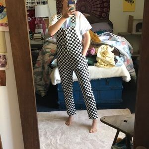Checkered overalls